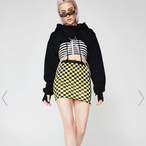 Dolls kill chained crop hoodie